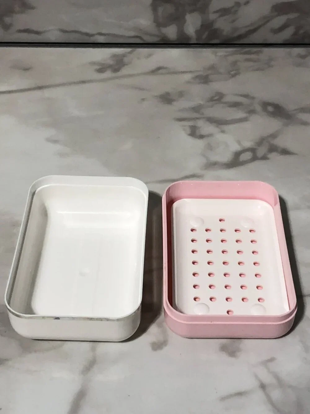 Mary Kay Soap Dish Compact Travel Case Vanity Container Pink Gold‎ Trim